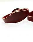 Stirrup Hobbles Shaped Burgundy Leather Cart Buckle For Saddle Fender 