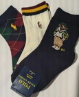 2-4t Toddler Boys Ralph Lauren      Polo Bear Crew Socks Polo Argyle - 3 Pair New