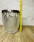Vtg Lead Crystal Ice Bucket Silver Handle