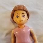 Vintage Little Tikes Dollhouse Brunette Little Sister Mom Doll In Pink
