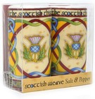 Ceramic Irish Salt And Pepper Shakers Scottish Thistle Celtic Weave 8 Cm Height