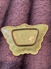 Antique Chinese Canton Enamel Butterfly Tray Floral Mint Green Copper