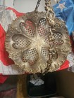 Antique Silverplate Bride Basket Frame Holder Base  Ornate 10 In Tall No Mark