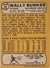 1968 Topps Wally Bunker Auto Card  489 Baltimore Orioles Vintage Baseball Signed