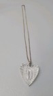 Vintage Waterford Crystal Heart Pendant Necklace Sterling Silver Chain 20  Long