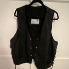 Harley-davidson Leather Vest Black With Wing Patch
