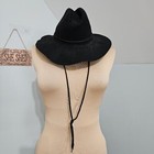 Vintage Arlin Wool Felt Hat Black Usa Western Cowgirl Wide Brim Fedora