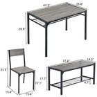 4-piece Dining Table Set For 4  Industrial Kitchen Table With 2 Chairs   Bench