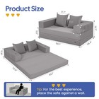 Comax Futon Sofa Bed  4   in   1 Convertible L-shaped Loveseat  Light Grey 