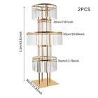 5-tier Gold Crystal Flower Stand Wedding Party Events Table Decor Metal Pedestal