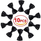 Monotonous 10 Pcs Elegant Black Pre-tied Bow Ties Formal Tuxedo Bowtie Set Wi   