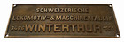 Sbb - Swiss Locomotive Builder s Brass Plate Slm Winterthur No 3486 Year-1931