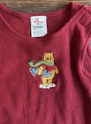 Vintage Disney Store Winnie The Pooh Fleece Jumper Dress Red Embroidered Girl 4t