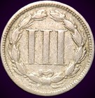 1865 Nickel Three Cent Piece - Details - 1st Of Series  - Free Shipping  - E194