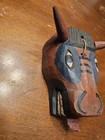 Vintage Hand Carved Wood Torito Bull Folk Art Mask  Carnival Mexican Guatemalan