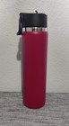 Hydro Flask 24 Oz Standard Mouth Pink Insulated Water Bottle Flip Lid No Straw