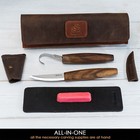 Beavercraft S01x Brown Luxury Spoon Carving Set With Walnut Handles