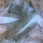 Vintage Half Apron - Blue Sheer With Lace Floral Design