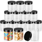 230ml 8oz Plastic Jar Storage Container With Screw-on Lids Wide-mouth Jars Lot