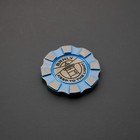 New  Hitex X Brnly  keep To The Light  Blue Anodized Titanium Edc Chip Collab