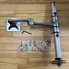 Adjustable Monitor Arm Desk Clamp Mount Vesa Lcd Screen Stand 17   -24    Silver
