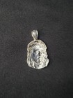 925 Sterling Silver Jesus Head Pendant Charm Medal - Small
