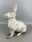 Antique Cast Iron Garden Rabbit Doorstop Statue