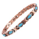 Real Turquoise Pure Copper Magnetic Bracelet Women Men Balance Power Energy Joy