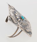 Native American Navajo Handmade Sterling Silver Bracelet With Turquoise