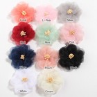 6cm 2 3  Chiffon Artificial Flowers For Hair Accessories Handmade Fabric Flowers