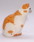 Babbacombe Blp Pottery England   Orange white Kitty Cat   Pie Bird Vent funnel