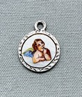 Vintage Tiny Silver Enamel Raphael s Angel Charm German Austrian