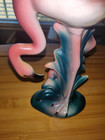 Vintage Mid Century Pink Flamingo Figurine Bending Down- Pretty-