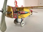 1930 s Unique Sky Ranger Tin Litho Wind-up Airplane - Very Good - Must See It   