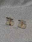 Nice Looking Vintage Pair Of Goldtone Cufflinks Square Grid Design