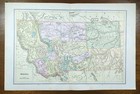 Vintage 1892 Montana Map 22 x14  Old Antique Original Dillon Virginia City Mt