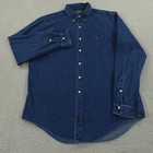 Vtg Polo Country Ralph Lauren Shirt Mens Xl Denim Pony Button Down Heavyweight