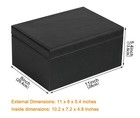 Hofferruffer Faux Leather Decorative Box  Large Wooden 11x8x5 2 Inches  Black
