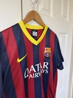 Nike Fc Barcelona 2013-2014 Home Jersey Mens Size Medium Qatar Airways