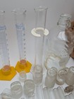 Vintage Pyrex Kimax Usa Labware Glass Lot Test Tube s Mixed Glassware Stoppers 