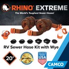 Camco Rhinoextreme 20 Ft Sewer Hose Kit With 360 Degree Clear Swivel Wye Fitting