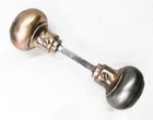 Pair Antique Vintage Victorian Art Deco Door Knobs W Spindle Salvage Reclaimed