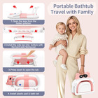 Foldable Baby Bathtub W  Digital Thermometer Non Slip Newborn Infant Bath Tub