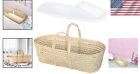 Natural Look Wicker Baby Basket With Mattress     Ideal For Photoshoots   Nursery