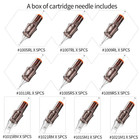 50 Assorted Tattoo Cartridge Needles Mixed Size  10 Bugpin Round Liner Shader Ma