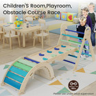 Pikler Triangle Set With Cushion  Montessori Climbing Set  Indoor Climb Toys