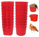 10pcs Cup Hanging Water Feed Cage Cups Poultry Gamefowl Rabbit Chicken Hang Red