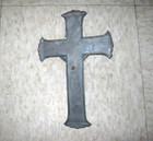 Vintage Metal Gold Tone Jesus On Crucifix Cross Wall Hanging Casket C B C Co  56
