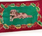 Antique Hooked Rug Dog  Handmade 1880s Rare Great Condition 43   25 