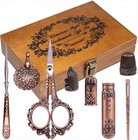 Vintage Embroidery Scissors Kit - Antique Shears  Thread Cutter  Needles   More